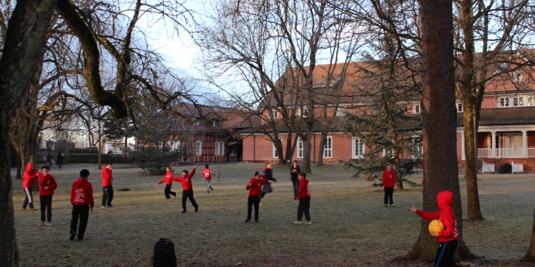 Choristers playing Football in Bad Durrheim